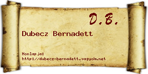 Dubecz Bernadett névjegykártya
