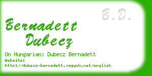 bernadett dubecz business card